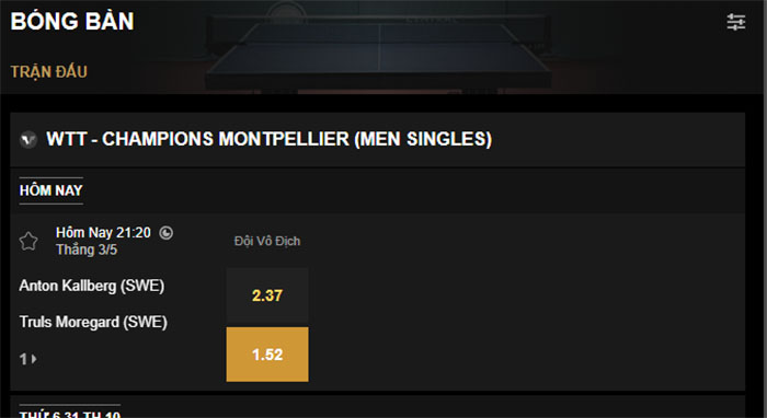 Kinh nghiệm chơi cá cược bóng bàn tại vn88